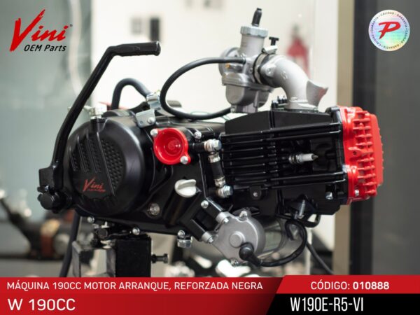 Maquina 190cc Motor de Arranque, Reforzada Negra